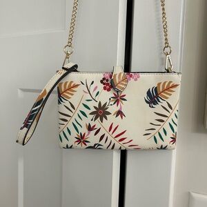 a new day Floral Clutch with Gold Chain